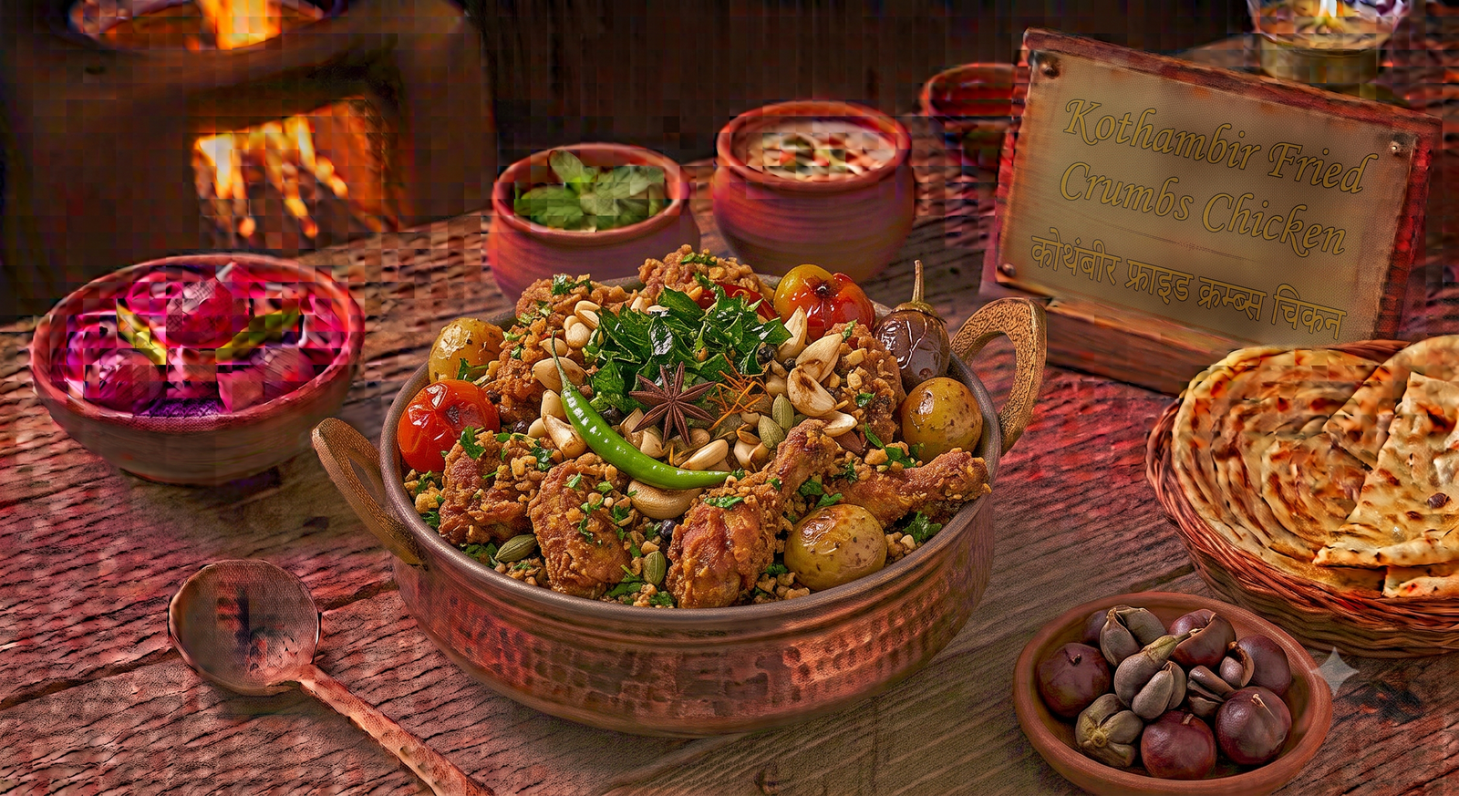 Kothambir Fried Crumbs Chicken With Garlic